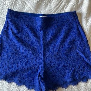 NWOT Diane von Furstenberg blue lace shorts